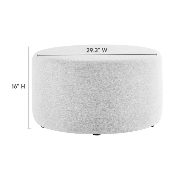 Modway Furniture Callum Large 29" Round Upholstered Ottoman - Versatile Accent Piece for Modern Living Spaces Heathered Weave Light Gray EEI-6647-HLG