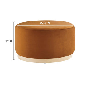 Modway Furniture Tilden Large 29" Round Performance Velvet Ottoman - Stylish, Durable, and Versatile for Modern Spaces Rust Natural EEI-6648-RUS-NAT