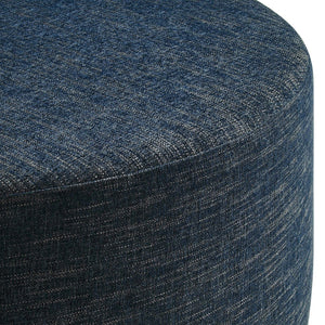 Modway Furniture Callum Large 38" Round Woven Fabric Ottoman - Stylish Multi-Functional Seating for Modern Spaces Heathered Weave Azure EEI-6649-HEA