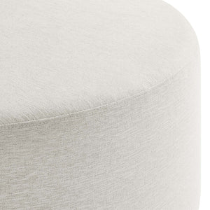 Modway Furniture Callum Large 38" Round Woven Fabric Ottoman - Stylish Multi-Functional Seating for Modern Spaces Heathered Weave Ivory EEI-6649-HEI