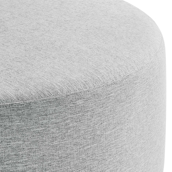 Modway Furniture Callum Large 38" Round Woven Fabric Ottoman - Stylish Multi-Functional Seating for Modern Spaces Heathered Weave Light Gray EEI-6649-HLG