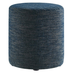 Modway Furniture Callum 16" Round Woven Fabric Ottoman - Modern Multi-Purpose Design for Stylish Living Spaces Heathered Weave Azure EEI-6651-HEA
