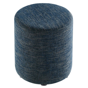 Modway Furniture Callum 16" Round Woven Fabric Ottoman - Modern Multi-Purpose Design for Stylish Living Spaces Heathered Weave Azure EEI-6651-HEA