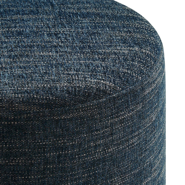 Modway Furniture Callum 16" Round Woven Fabric Ottoman - Modern Multi-Purpose Design for Stylish Living Spaces Heathered Weave Azure EEI-6651-HEA