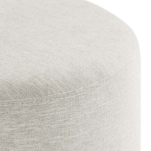 Modway Furniture Callum 16" Round Woven Fabric Ottoman - Modern Multi-Purpose Design for Stylish Living Spaces Heathered Weave Ivory EEI-6651-HEI