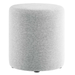Modway Furniture Callum 16" Round Woven Fabric Ottoman - Modern Multi-Purpose Design for Stylish Living Spaces Heathered Weave Light Gray EEI-6651-HLG