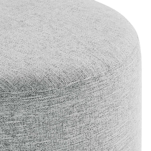 Modway Furniture Callum 16" Round Woven Fabric Ottoman - Modern Multi-Purpose Design for Stylish Living Spaces Heathered Weave Light Gray EEI-6651-HLG