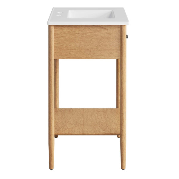 Modway Furniture Zaire 30" Bathroom Vanity by Modway – Sleek Mid-Century Modern Design with Integrated Basin & Storage Natural White EEI-6662-NAT-WHI