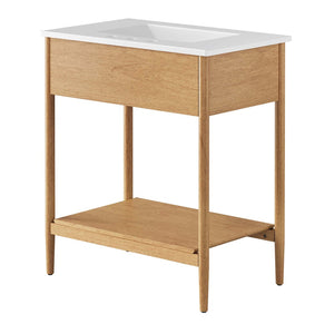 Modway Furniture Zaire 30" Bathroom Vanity by Modway – Sleek Mid-Century Modern Design with Integrated Basin & Storage Natural White EEI-6662-NAT-WHI