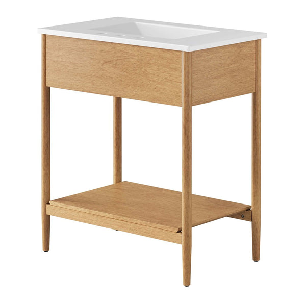 Modway Furniture Zaire 30" Bathroom Vanity by Modway – Sleek Mid-Century Modern Design with Integrated Basin & Storage Natural White EEI-6662-NAT-WHI