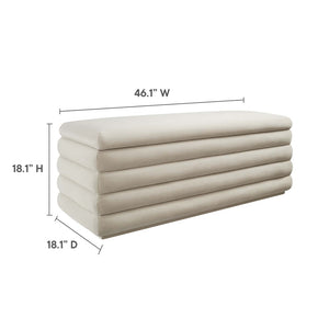 Modway Furniture Mezzo Upholstered Storage Bench in Performance Velvet – Stylish, Comfortable, and Space-Saving Design Almond EEI-6664-ALM