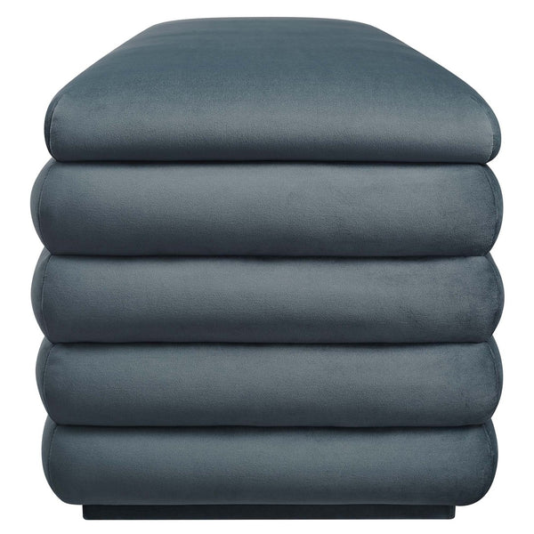 Modway Furniture Mezzo Upholstered Storage Bench in Performance Velvet – Stylish, Comfortable, and Space-Saving Design Cadet Blue EEI-6664-CAB