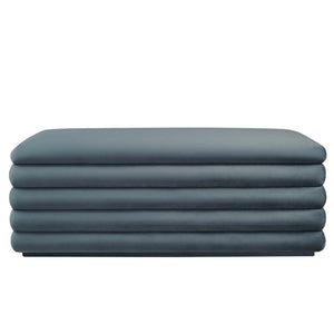 Modway Furniture Mezzo Upholstered Storage Bench in Performance Velvet – Stylish, Comfortable, and Space-Saving Design Cadet Blue EEI-6664-CAB