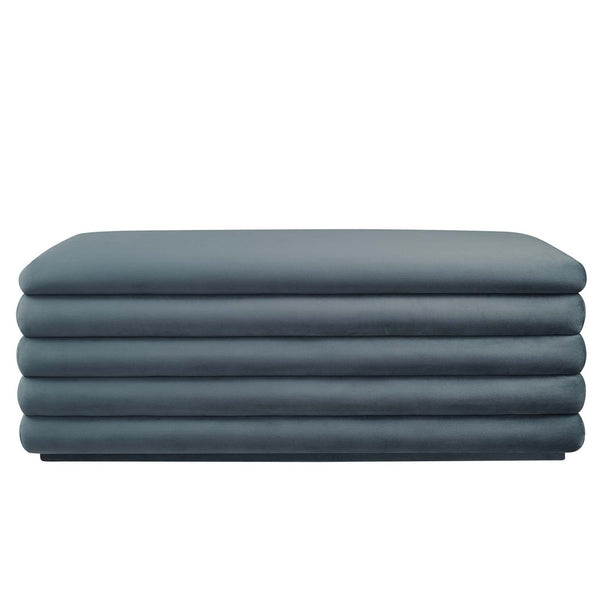 Modway Furniture Mezzo Upholstered Storage Bench in Performance Velvet – Stylish, Comfortable, and Space-Saving Design Cadet Blue EEI-6664-CAB