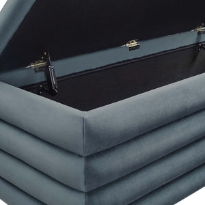 Modway Furniture Mezzo Upholstered Storage Bench in Performance Velvet – Stylish, Comfortable, and Space-Saving Design Cadet Blue EEI-6664-CAB