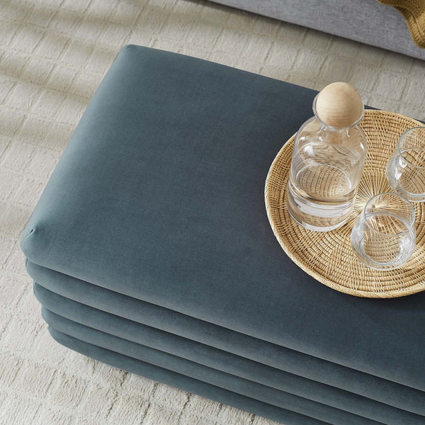 Modway Furniture Mezzo Upholstered Storage Bench in Performance Velvet – Stylish, Comfortable, and Space-Saving Design Cadet Blue EEI-6664-CAB