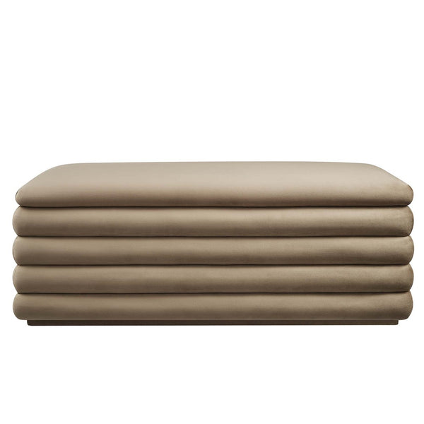 Modway Furniture Mezzo Upholstered Storage Bench in Performance Velvet – Stylish, Comfortable, and Space-Saving Design Taupe EEI-6664-TAU