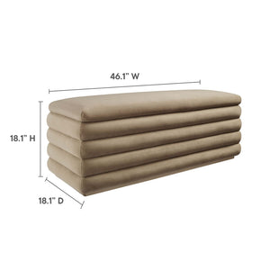 Modway Furniture Mezzo Upholstered Storage Bench in Performance Velvet – Stylish, Comfortable, and Space-Saving Design Taupe EEI-6664-TAU