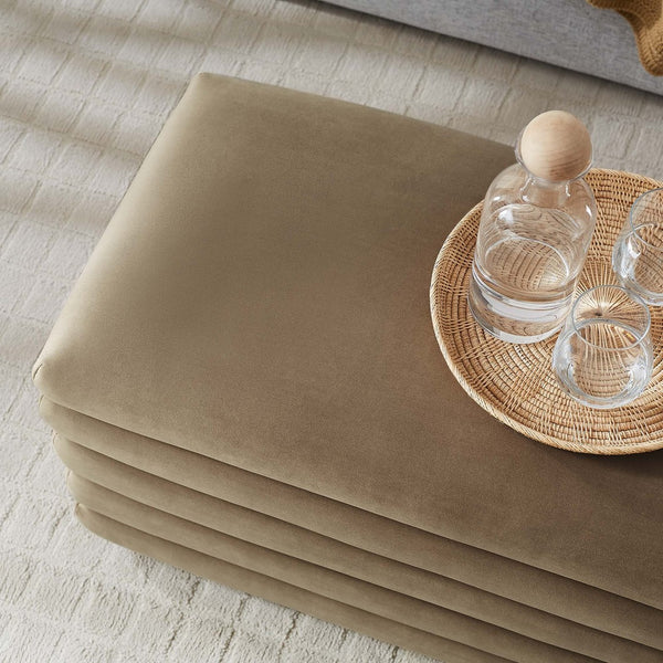 Modway Furniture Mezzo Upholstered Storage Bench in Performance Velvet – Stylish, Comfortable, and Space-Saving Design Taupe EEI-6664-TAU