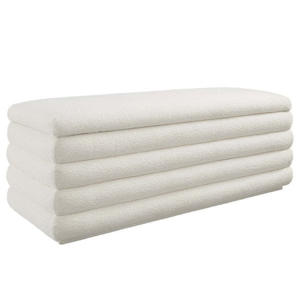 Modway Furniture Mezzo Boucle Upholstered Storage Bench with Plush Cushioning - Stylish, Functional & Fully Assembled! EEI-6665-CLO