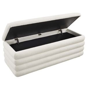 Modway Furniture Mezzo Boucle Upholstered Storage Bench with Plush Cushioning - Stylish, Functional & Fully Assembled! EEI-6665-CLO
