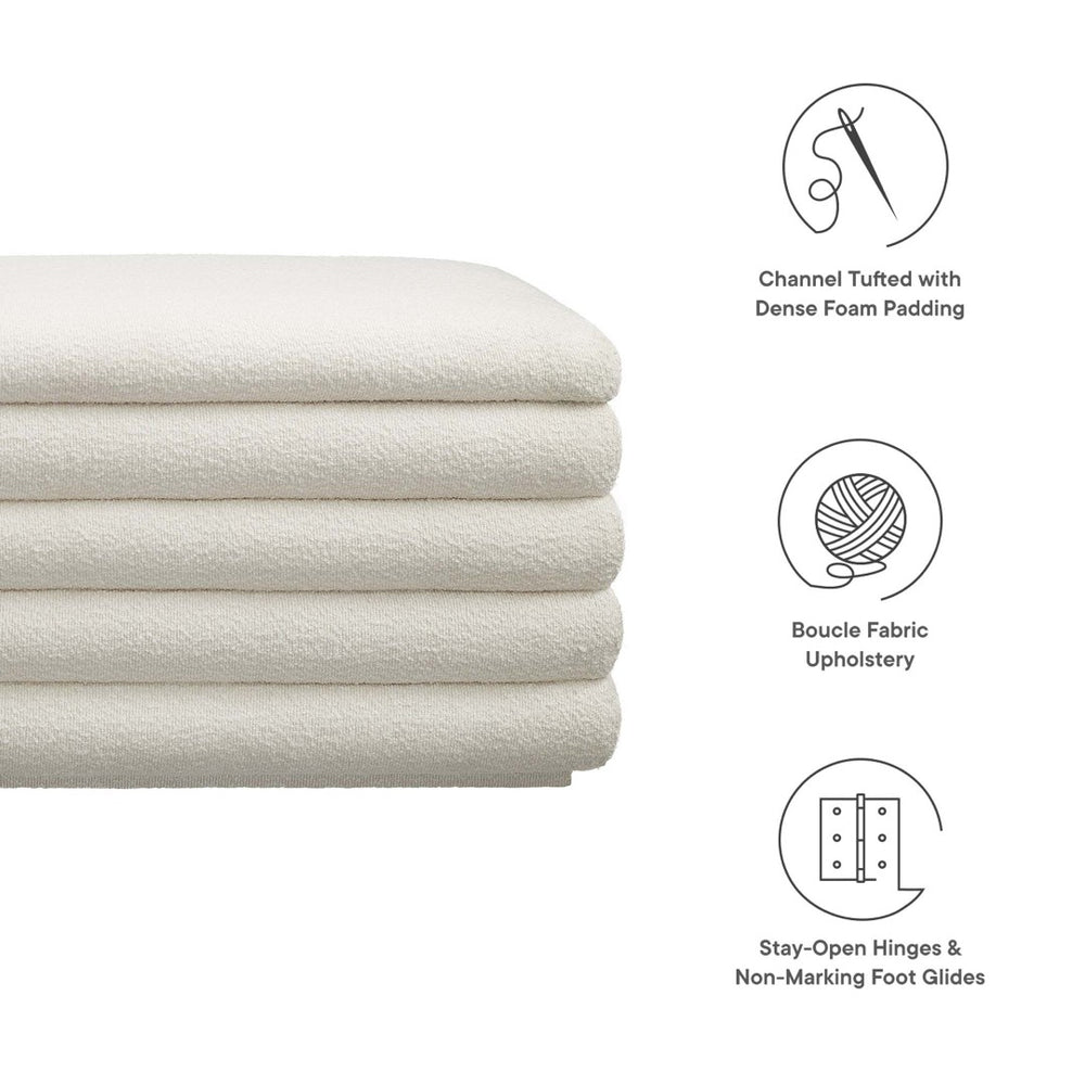 Modway Furniture Mezzo Boucle Upholstered Storage Bench with Plush Cushioning - Stylish, Functional & Fully Assembled! EEI-6665-CLO