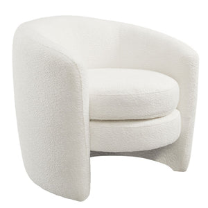 Modway Furniture Affinity Upholstered Boucle Fabric Armchair - Elegant Curved Design for Cozy Living Room Comfort Cloud EEI-6666-CLO