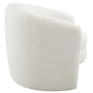 Modway Furniture Affinity Upholstered Boucle Fabric Armchair - Elegant Curved Design for Cozy Living Room Comfort Cloud EEI-6666-CLO