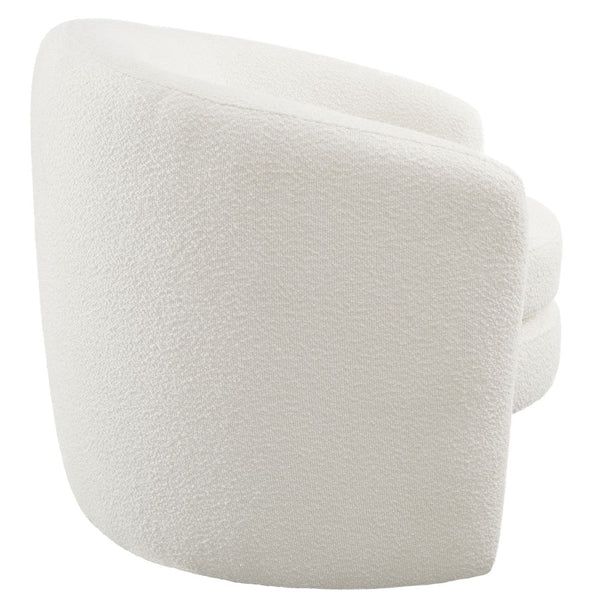 Modway Furniture Affinity Upholstered Boucle Fabric Armchair - Elegant Curved Design for Cozy Living Room Comfort Cloud EEI-6666-CLO