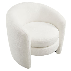 Modway Furniture Affinity Upholstered Boucle Fabric Armchair - Elegant Curved Design for Cozy Living Room Comfort Cloud EEI-6666-CLO