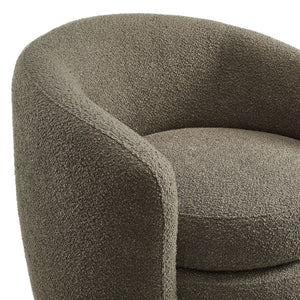 Modway Furniture Affinity Upholstered Boucle Fabric Armchair - Elegant Curved Design for Cozy Living Room Comfort Pebble EEI-6666-PEB