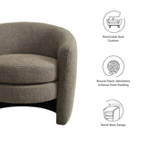 Affinity Upholstered Boucle Fabric Curved Back Armchair Gray, Pebble EEI-6666-PEB