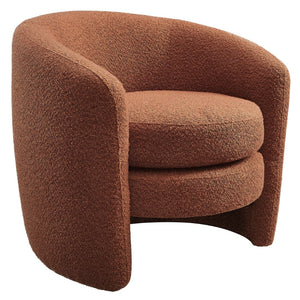 Modway Furniture Affinity Upholstered Boucle Fabric Armchair - Elegant Curved Design for Cozy Living Room Comfort Rust EEI-6666-RUS