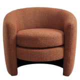 Affinity Upholstered Boucle Fabric Curved Back Armchair Red, Rust EEI-6666-RUS