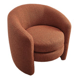 Affinity Upholstered Boucle Fabric Curved Back Armchair Red, Rust EEI-6666-RUS