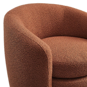 Modway Furniture Affinity Upholstered Boucle Fabric Armchair - Elegant Curved Design for Cozy Living Room Comfort Rust EEI-6666-RUS