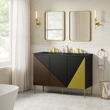 Modway Furniture Alchemist 48" Double Sink Bathroom Vanity Black Black 18.5 x 47.5 x 39.5