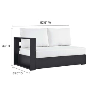 Modway Furniture Tahoe 3-Piece Outdoor Patio Sectional Sofa Set with Durable Aluminum Frame and Comfortable Cushions Gray White EEI-6668-GRY-WHI