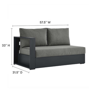 Modway Furniture Tahoe 2-Piece Outdoor Sectional Sofa Set - Durable Powder-Coated Aluminum for Stylish Lounging Gray Charcoal EEI-6669-GRY-CHA