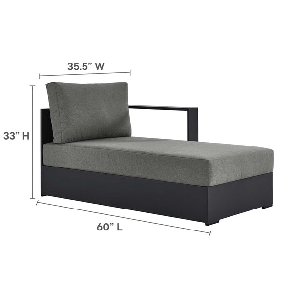 Modway Furniture Tahoe 2-Piece Outdoor Sectional Sofa Set - Durable Powder-Coated Aluminum for Stylish Lounging Gray Charcoal EEI-6669-GRY-CHA