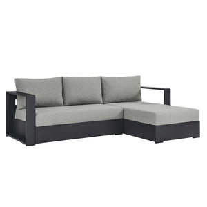 Modway Furniture Tahoe 2-Piece Outdoor Sectional Sofa Set - Durable Powder-Coated Aluminum for Stylish Lounging Gray Gray EEI-6669-GRY-GRY