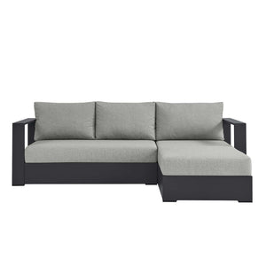 Modway Furniture Tahoe 2-Piece Outdoor Sectional Sofa Set - Durable Powder-Coated Aluminum for Stylish Lounging Gray Gray EEI-6669-GRY-GRY