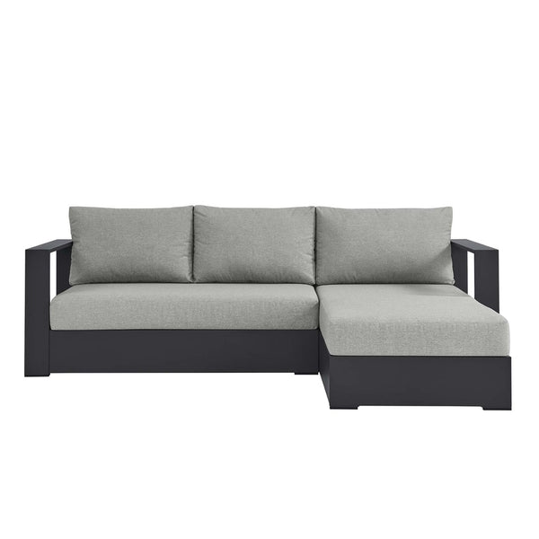 Modway Furniture Tahoe 2-Piece Outdoor Sectional Sofa Set - Durable Powder-Coated Aluminum for Stylish Lounging Gray Gray EEI-6669-GRY-GRY