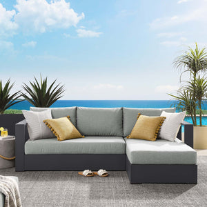 Modway Furniture Tahoe 2-Piece Outdoor Sectional Sofa Set - Durable Powder-Coated Aluminum for Stylish Lounging Gray Gray EEI-6669-GRY-GRY