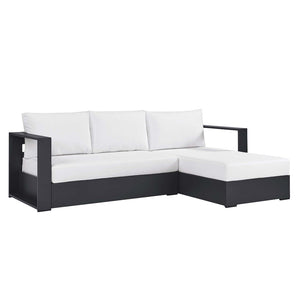 Modway Furniture Tahoe 2-Piece Outdoor Sectional Sofa Set - Durable Powder-Coated Aluminum for Stylish Lounging Gray White EEI-6669-GRY-WHI