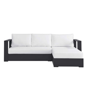 Modway Furniture Tahoe 2-Piece Outdoor Sectional Sofa Set - Durable Powder-Coated Aluminum for Stylish Lounging Gray White EEI-6669-GRY-WHI
