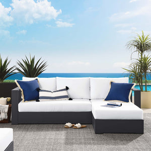 Modway Furniture Tahoe 2-Piece Outdoor Sectional Sofa Set - Durable Powder-Coated Aluminum for Stylish Lounging Gray White EEI-6669-GRY-WHI
