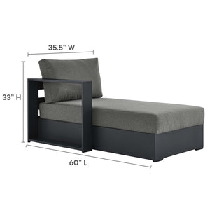 Modway Furniture Tahoe 2-Piece Outdoor Aluminum Sectional Sofa Set - Stylish, Durable, Modular Design for Relaxation Gray Charcoal EEI-6670-GRY-CHA