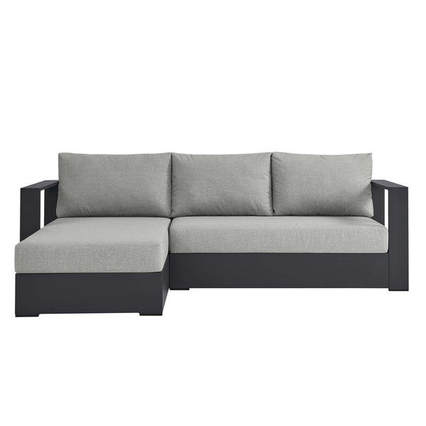 Modway Furniture Tahoe 2-Piece Outdoor Aluminum Sectional Sofa Set - Stylish, Durable, Modular Design for Relaxation Gray Gray EEI-6670-GRY-GRY