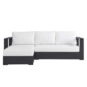 Modway Furniture Tahoe 2-Piece Outdoor Aluminum Sectional Sofa Set - Stylish, Durable, Modular Design for Relaxation Gray White EEI-6670-GRY-WHI